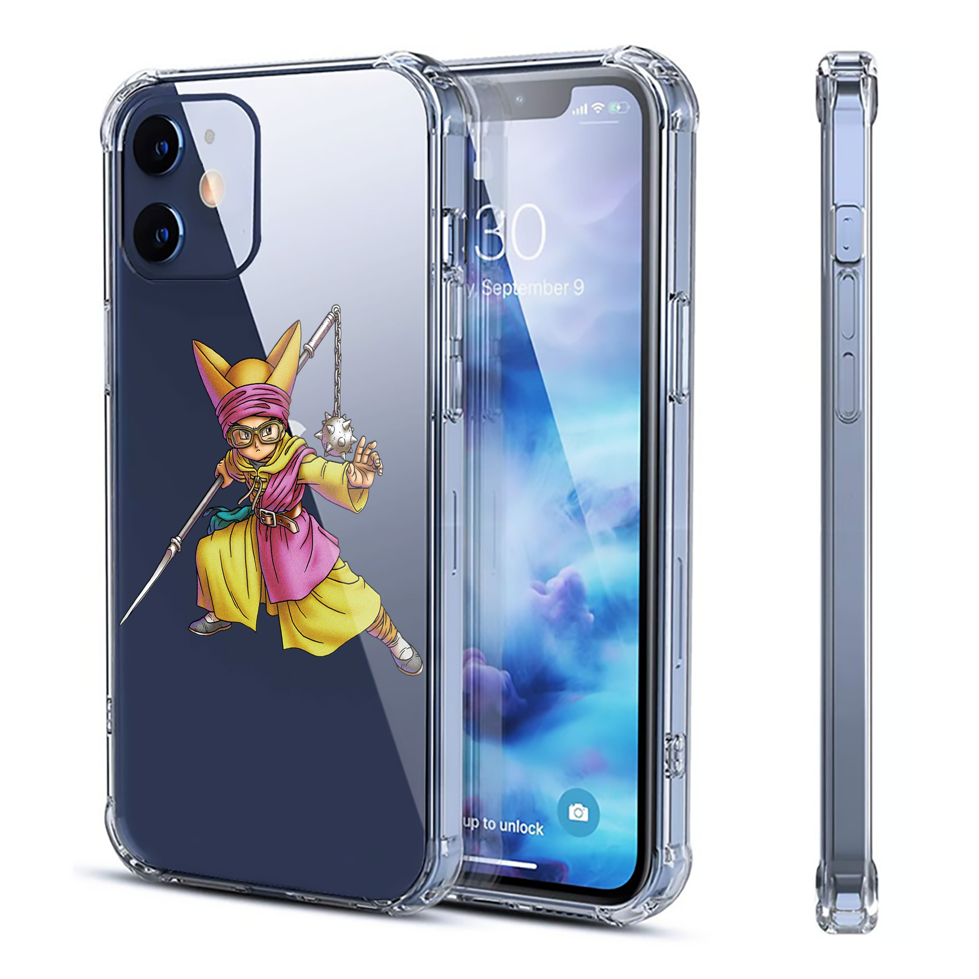 （画像用） ドラゴンクエスト Doragon Kuesuto Dragon Quest 【iPhone 12シリーズ対応】透明スマホケース（クリアソフトケース）